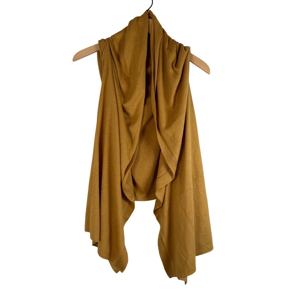 NEW J. Jill Silk Cotton Knit Wrap Sweater Vest Shawl One Size Honey Drape Front